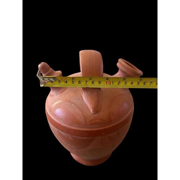 Terracotta Spanish Botijo Decorative Clay Water Jug with Multiple Spouts - Picture 7 of 7